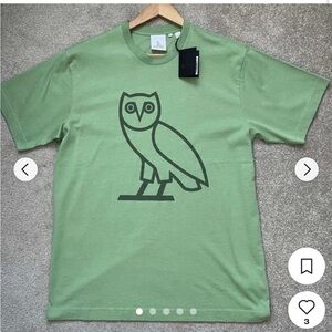 OVO Sage Green Tee with Owl Design